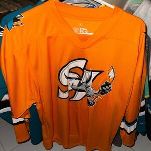 Orange San Jose Barracudas Hockey Jersey with Logo